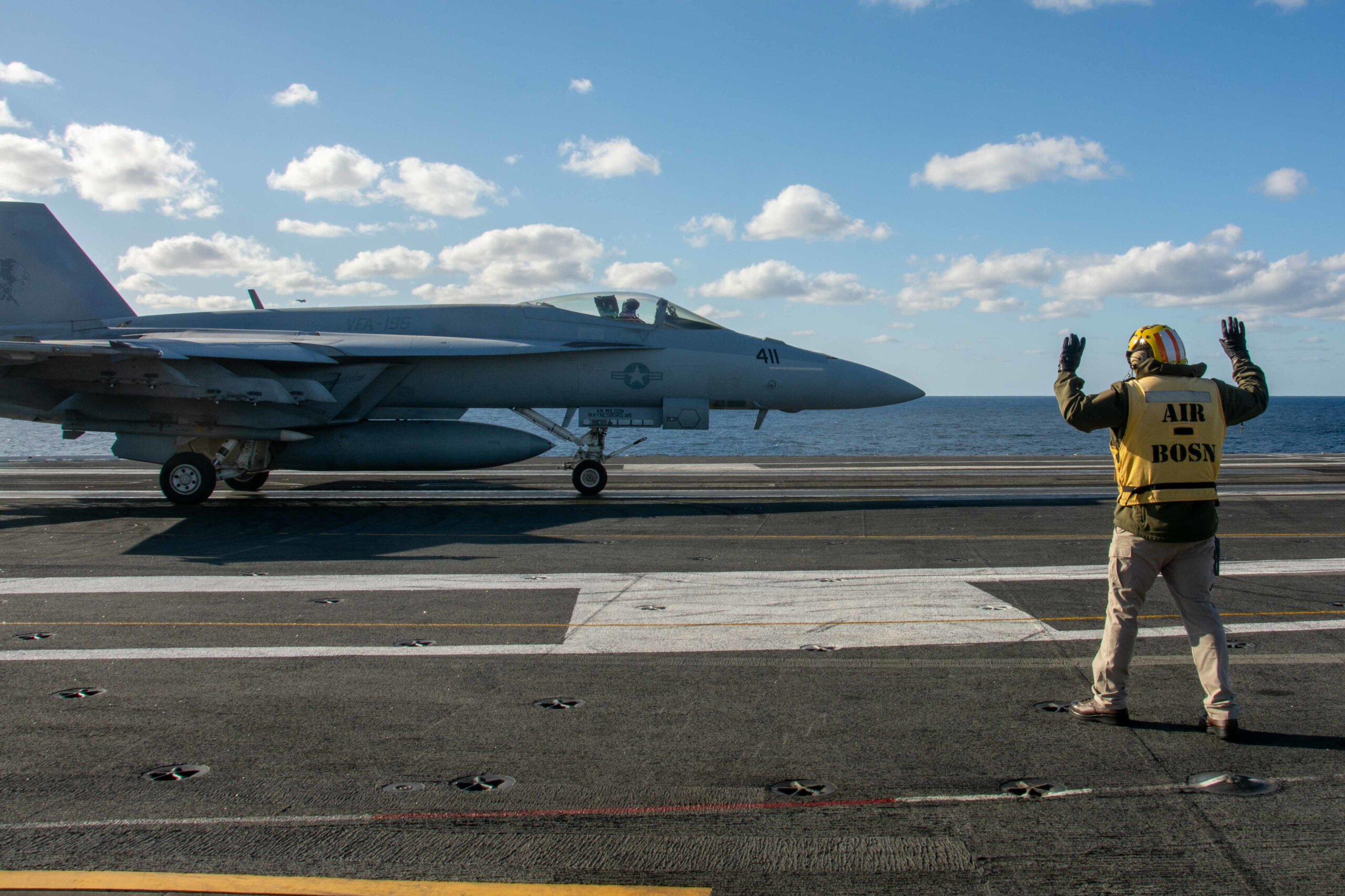 USS Ronald Reagan (CVN 76) Sailors conduct flight operations